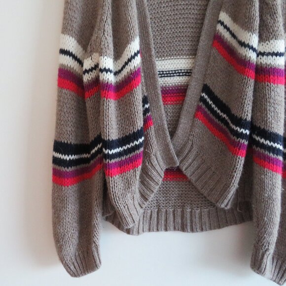 XIRENA Lander Striped Open Front Alpaca Blend Cardigan Bohemian Comfy - Size M - Picture 3 of 13